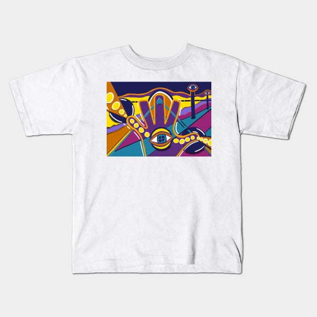 Passing the signs Kids T-Shirt by Laurie Rose Art Studio